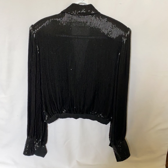 Black Beaded Silk Jacket - Picture 2 of 3
